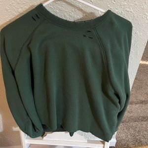 Aerie distressed crop sweatshirt